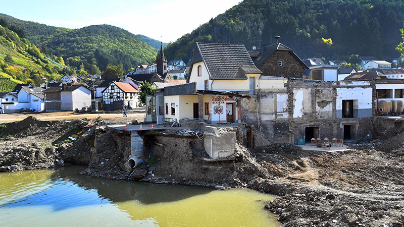 Die Gemeinde Ahrtal nach der verheerenden Überschwemmung von 2021